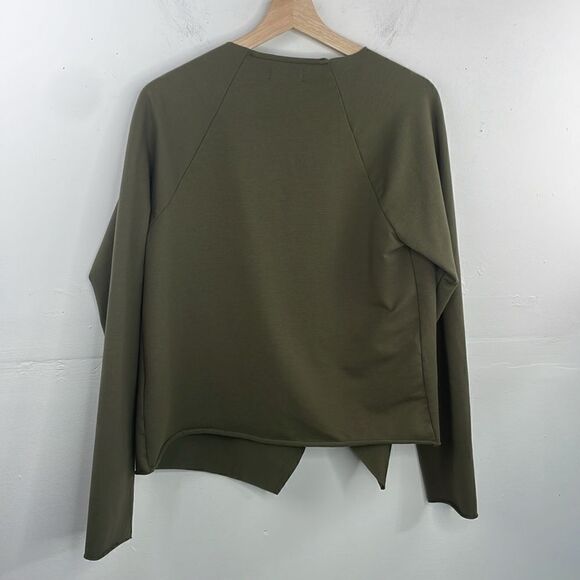 NYDJ Open Front Sweatshirt Jacket Olive Green Small - Picture 9 of 12